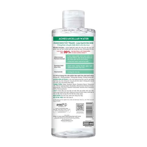 Dung Dịch Tẩy Trang Acnes Micellar Water Làm Sạch Dịu Nhẹ 200ml