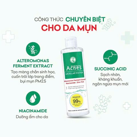 Dung Dịch Tẩy Trang Acnes Micellar Water Làm Sạch Dịu Nhẹ 200ml