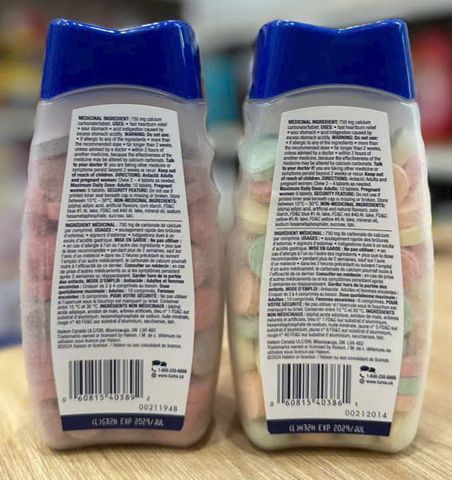 Viên nhai giảm đau dạ dày Tums Extra Strength 750 của Mỹ 100 viên của Mỹ