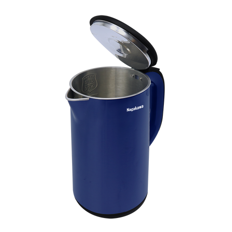 Ấm Siêu Tốc 2 Lớp Inox 304 Nagakawa NAG0321 1.8L - Công Suất 1800W, Thiết Kế Sang Trọng, Tự Ngắt An Toàn, Bình Đun Nước Gia Đình