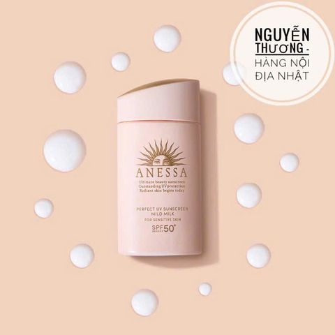 Kem Chống Nắng Dạng Sữa Anessa Cho Da Nhạy Cảm SPF 50+ PA++++ - Bảo Vệ Da Mặt, Cung Cấp Độ Ẩm Từ Chiết Xuất Thiên Nhiên