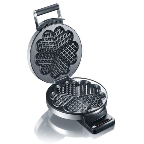 Máy làm bánh quế Graef WA80EU - Waffle Maker Chất lượng cao với Khay hình trái tim 850W, Điều chỉnh 6 mức độ nướng