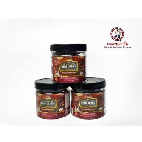 Khô Bò Tây Bắc Quang Hiển - Beef Jerky Classic Hũ 100g Đậm Đà Hương Vị Tự Nhiên, Ăn Vặt Ngon Miệng, Quà Tặng Ý Nghĩa