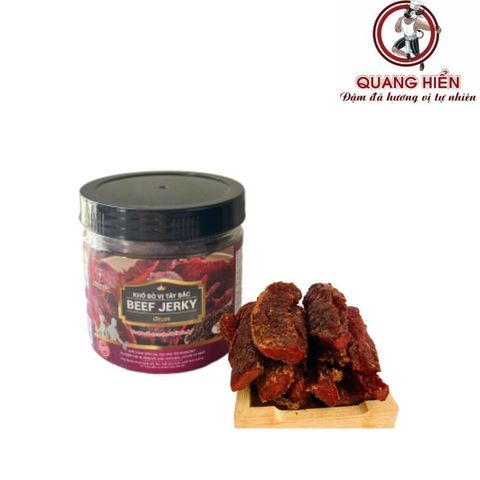 Khô Bò Tây Bắc Quang Hiển - Beef Jerky Classic Hũ 100g Đậm Đà Hương Vị Tự Nhiên, Ăn Vặt Ngon Miệng, Quà Tặng Ý Nghĩa
