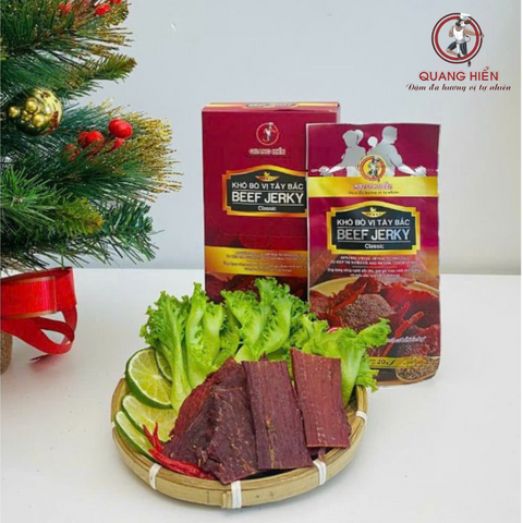 Khô Bò Tây Bắc Quang Hiển 100g - Mua 5 Tặng 1, Thịt Bò Khô Hương Vị Nguyên Bản, Thơm Ngon, Snack Đặc Sản Việt Nam