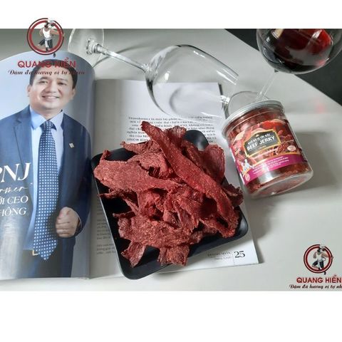 Khô Bò Tây Bắc Quang Hiển 25 Gói Tặng 1 - Beef Jerky Classic Gói 20g Thơm Ngon, Đậm Hương Vị Tự Nhiên, Đồ Ăn Vặt Tiện Lợi