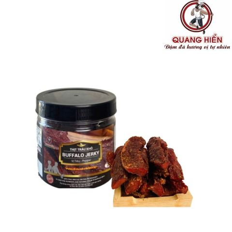 Khô Trâu Vị Tiêu Buffalo Jerky 100g - Đồ Ăn Vặt Ngon, Thơm Ngon Tự Nhiên Từ Quang Hiển, Dinh Dưỡng Cho Người Ăn Kiêng