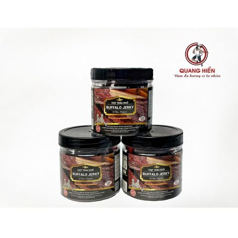 Khô Trâu Vị Tiêu Buffalo Jerky 100g - Đồ Ăn Vặt Ngon, Thơm Ngon Tự Nhiên Từ Quang Hiển, Dinh Dưỡng Cho Người Ăn Kiêng