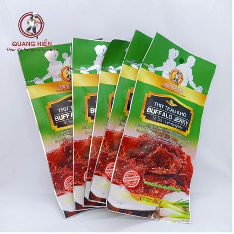 Khô Trâu Vị Sả Quang Hiển Hộp 100g - Mua 5 Tặng 1, Đậm Đà, Thơm Ngon, Snack Thích Hợp Cho Người Ăn Kiêng, Dinh Dưỡng Cao