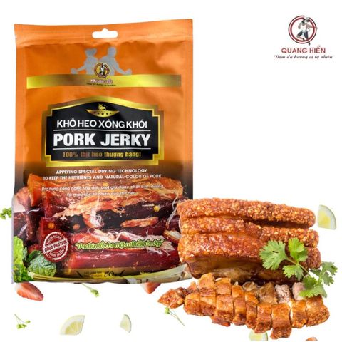 Khô Heo Xông Khói Quang Hiển 100g - Thịt Heo Tự Nhiên, Snack Đậm Đà Hương Vị Ngon, Món Ăn Vặt Tuyệt Hảo Cho Mọi Dịp