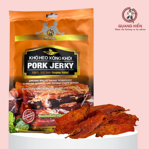 Khô Heo Xông Khói Quang Hiển 100g - Thịt Heo Tự Nhiên, Snack Đậm Đà Hương Vị Ngon, Món Ăn Vặt Tuyệt Hảo Cho Mọi Dịp