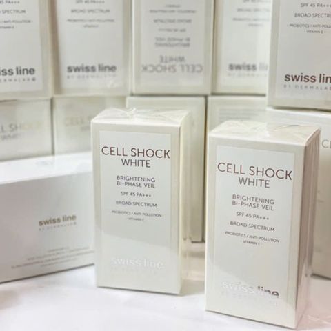 Sữa Chống Nắng Swissline Cell Shock Invisible Bi-Phase Veil SPF 50 PA++ 45ml - Dưỡng ẩm và bảo vệ da hiệu quả khỏi tia UV