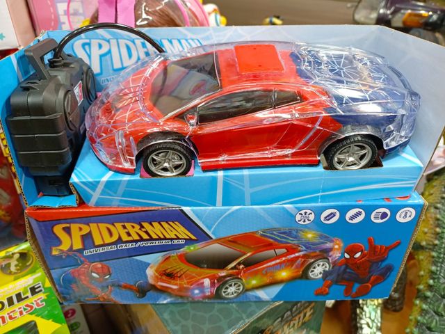 Đồ Chơi Xe Ô Tô Điều Khiển Từ Xa Siêu Nhân Người Nhện Spider-Man Có Đèn LED - Quà Tặng Thú Vị Cho Trẻ Em