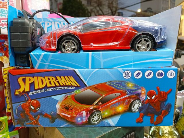Đồ Chơi Xe Ô Tô Điều Khiển Từ Xa Siêu Nhân Người Nhện Spider-Man Có Đèn LED - Quà Tặng Thú Vị Cho Trẻ Em