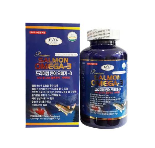 Viên Uống Dầu Cá Ever Green Premium Salmon Omega 3 300v - Bổ Sung Omega 3 Hỗ Trợ Tim Mạch và Tăng Cường Sức Đề Kháng