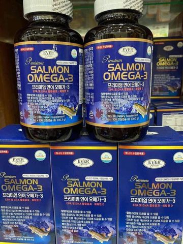 Viên Uống Dầu Cá Ever Green Premium Salmon Omega 3 300v - Bổ Sung Omega 3 Hỗ Trợ Tim Mạch và Tăng Cường Sức Đề Kháng