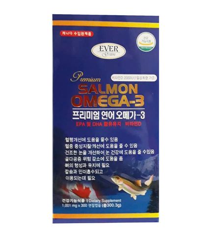 Viên Uống Dầu Cá Ever Green Premium Salmon Omega 3 300v - Bổ Sung Omega 3 Hỗ Trợ Tim Mạch và Tăng Cường Sức Đề Kháng