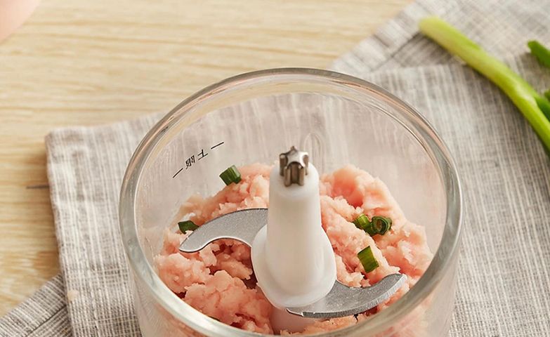 Máy Xay Thịt Đa Năng Hattiecs 6 Lưỡi - Cối Thủy Tinh 0.3L, Xay Đồ Ăn Dặm Cho Bé, Dễ Vệ Sinh, Quà Tặng Thú Vị