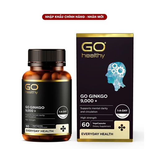 Viên uống Bổ Não Ginkgo New Zealand GO Ginkgo 9000+ 60 Viên - Hỗ Trợ Tăng Cường Trí Nhớ và Tập Trung hiệu quả