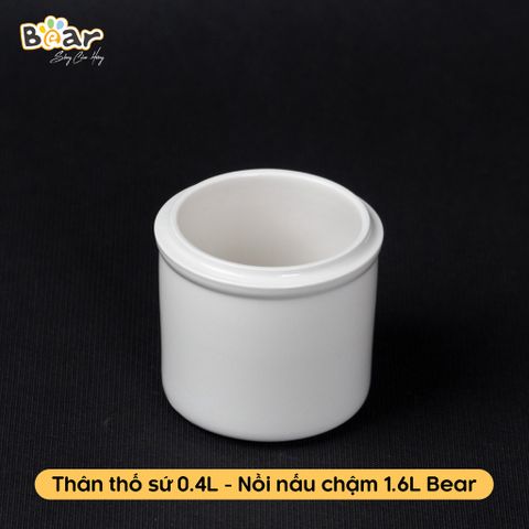 Phụ Kiện Thố Sứ Bear 1.6L và Nắp Sứ 0.5L - Dụng Cụ Nấu Cháo Cho Bé An Toàn và Tiện Lợi