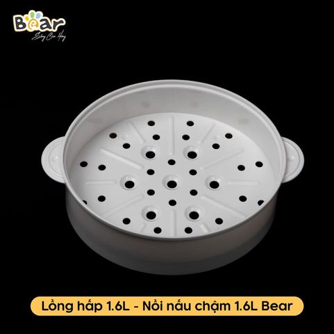 Phụ Kiện Nồi Bear 1.6L - Nắp Thủy Tinh và Xửng Hấp Sube002 cho Bé Ăn Dặm - Sản Phẩm Thay Thế Chính Hãng