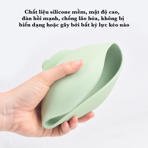 Bát Ăn Dặm Silicone Hình Tròn Có Đế Hít Chống Đổ 360ml - Dụng Cụ Tránh Đổ Rơi Cho Bé Tập Ăn Thoải Mái và An Toàn