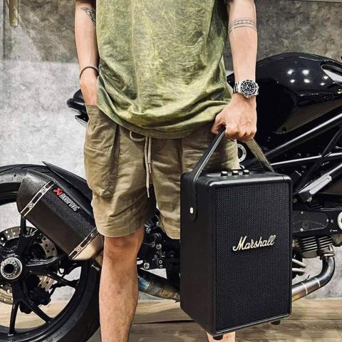 Loa Bluetooth Marshall TUFTON New - Âm thanh stereo chất lượng, pin 20 giờ, khả năng chống nước IPX2, thiết kế di động.