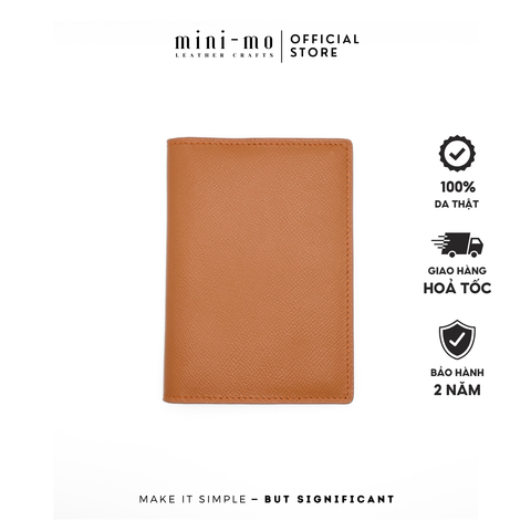 Bìa Da Hộ Chiếu MINI-MO Da Bò EPSOM Cao Cấp - Chống Thấm, Chống Xước, Sang Trọng, Tiện Lợi Cho Du Lịch