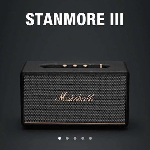 Loa Bluetooth Marshall Stanmore 3 - Âm Thanh Stereo 80W, Kết Nối Bluetooth 5.2, Thiết Kế Đặt Bàn Sang Trọng, Màu Đen Kem Nâu