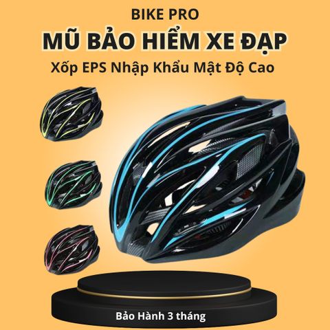 Nón Bảo Hiểm Xe Đạp Thể Thao BIKE PRO Siêu Nhẹ, Chống Sốc, Dành Cho Nam Nữ - An Toàn Khi Đạp Xe, Trượt Ván, Leo Núi