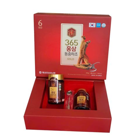 Cao Hồng Sâm Đông Trùng Hạ Thảo 365 Gold 6 Năm Tuổi Hàn Quốc - Sản Phẩm Bổ Dưỡng Từ Thiên Nhiên, Tăng Cường Sức Khỏe, Quà Tặng Sang Trọng