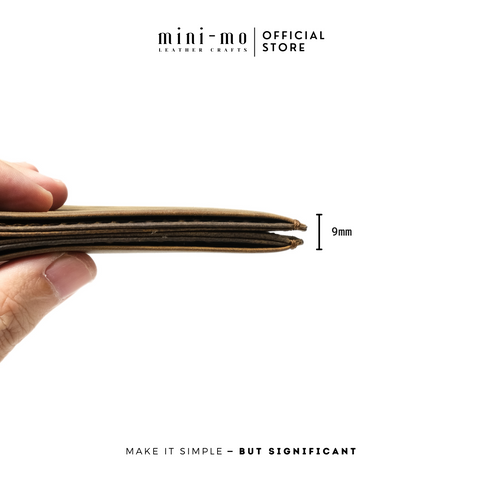 Ví Nam Da Bò Sáp Crazy Horse MINI-MO Dáng Ngang 6 Ngăn Thẻ - Bóp Nam Cao Cấp Thời Trang Sang Trọng Việt Nam