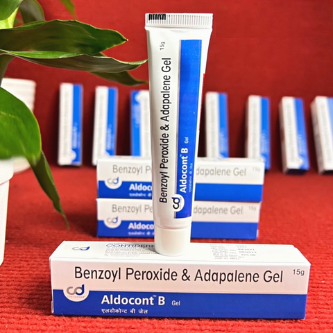 Gel Trị Mụn Aldocont B - BPO 2.5% và Adapa 0.1% ngăn ngừa mụn trứng cá, làm sạch lỗ chân lông - 15g