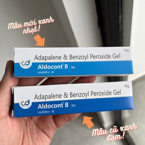 Gel Trị Mụn Aldocont B - BPO 2.5% và Adapa 0.1% ngăn ngừa mụn trứng cá, làm sạch lỗ chân lông - 15g