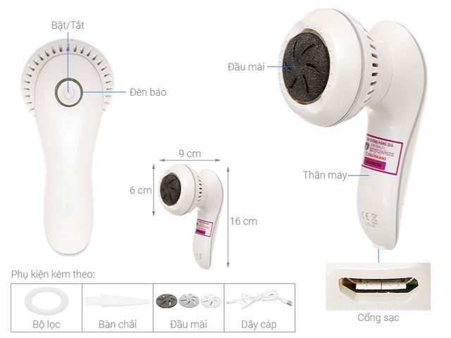Máy tẩy da chết gót chân Rio PEDI3 - Thiết bị làm đẹp cao cấp 60 Second Spa Pedi, giúp loại bỏ tế bào chết, da mềm mại và mịn màng.