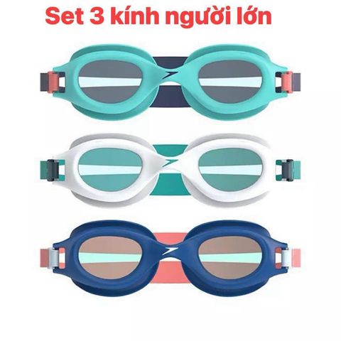 Set 3 Kính Bơi Speedo Chống Nước, Chống Tia UV - Kính Bơi Dành Cho Trẻ Em và Thanh Thiếu Niên, Chất Lượng Cao, Giá Ưu Đãi