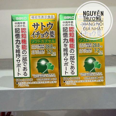 (Hàng Nội Địa Nhật) Viên uống hỗ trợ não bộ Sato Ginkgo Biloba Nhật Bản