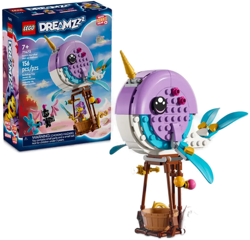 Đồ Chơi Ghép Hình LEGO DREAMZzz Izzie's Narwhal Hot-Air Balloon 71472 - 156 Chi Tiết - Món Quà Tuyệt Vời Cho Trẻ Em 7+ Tuổi