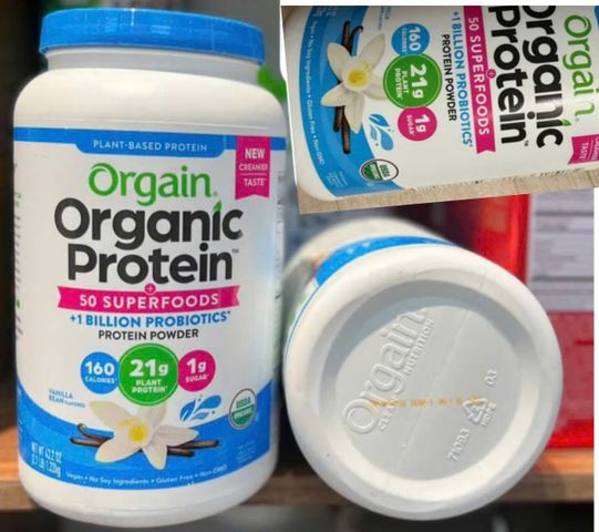 Bột Protein Hữu Cơ Orgain Organic Protein & Superfoods 1.22kg - Thực phẩm bổ sung dinh dưỡng thuần chay, hương Vani tự nhiên