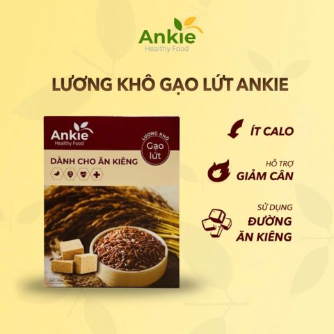 Lương Khô Ăn Kiêng Ankie Healthy Food - Hộp 750g Vị Gạo Lứt Dinh Dưỡng Cho Người Tiểu Đường và Chế Độ Ăn Kiêng