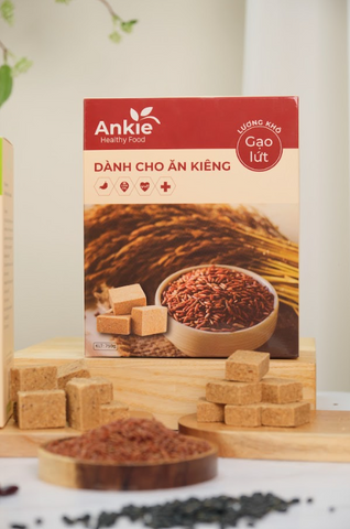 Lương Khô Ăn Kiêng Ankie Healthy Food - Hộp 750g Vị Gạo Lứt Dinh Dưỡng Cho Người Tiểu Đường và Chế Độ Ăn Kiêng