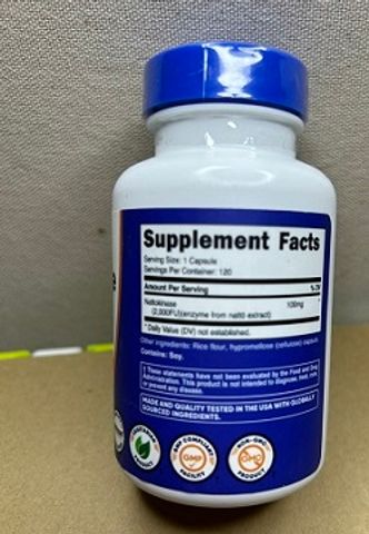 Nattokinase Nutricost 100mg - Viên Uống Hỗ Trợ Sức Khỏe Tim Mạch & Tuần Hoàn Máu - Ngăn Ngừa Cục Máu Đọng