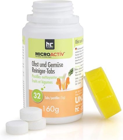 Viên rửa rau củ Microactiv 32 viên - Rửa sạch hóa chất trừ sâu và ô nhiễm từ thực phẩm, bảo vệ sức khỏe gia đình bạn