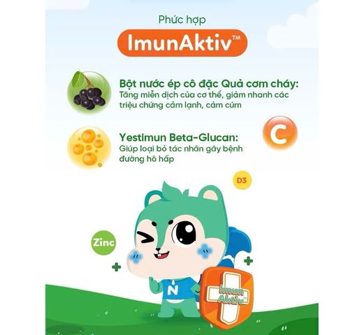 Siro NippiKid ImunAktiv Tăng Cường Đề Kháng Cho Bé 100ml - Giúp Ngăn Ngừa Viêm Đường Hô Hấp, Hỗ Trợ Sức Khỏe Trẻ Em