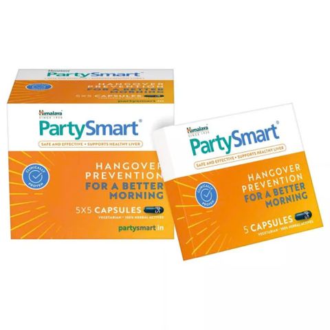 Viên Uống Giải Rượu Himalaya Party Smart - Hỗ Trợ Loại Bỏ Acetaldehyde, Giảm Cảm Giác Say Rượu, Mệt Mỏi, Nhức Đầu