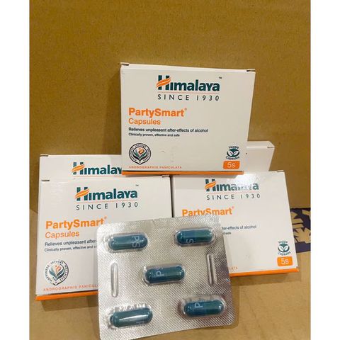 Viên Uống Giải Rượu Himalaya Party Smart - Hỗ Trợ Loại Bỏ Acetaldehyde, Giảm Cảm Giác Say Rượu, Mệt Mỏi, Nhức Đầu