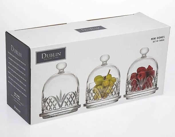 Set 3 Godinger Dublin Mini Domes Sang Trọng - Tô Đựng Bơ, Bánh Kem, Hoa Quả Tinh Tế Cho Bàn Tiệc và Quà Tặng Cao Cấp