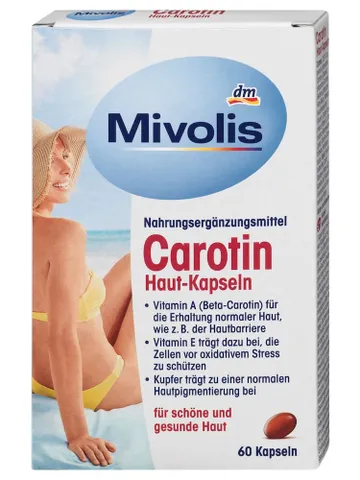 Viên Uống Chống Nắng Đức Mivolis Carotin, 60 Viên