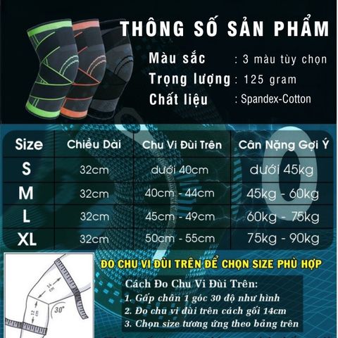 Bó Gối Thể Thao Bike Pro - Đai Quấn Bảo Vệ Khớp Gối Vải Dệt Kim 3D Thoáng Khí, Chống Chấn Thương Trong Thể Thao