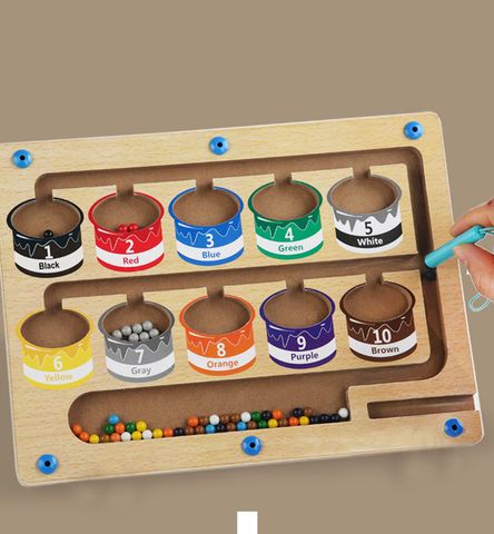 Bảng Gỗ Montessori Phân Biệt Màu Sắc và Số Đếm 30x22 cm - Đồ Chơi Học Tập Cho Trẻ Từ 3 Tuổi